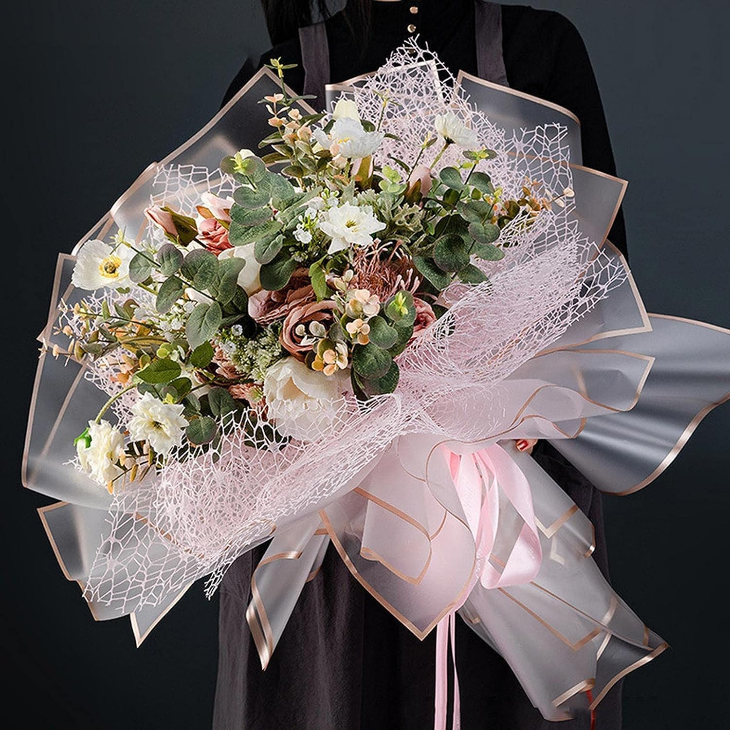 Rstigiker Bouquet Wrapping Paper 20 Sheet, 5 Color Waterproof Flower Wrapping Paper Florist Packaging Paper for Wedding Birthdays Party Decoration Gift Wrap DIY Arts Crafts, 58Cm image number 2