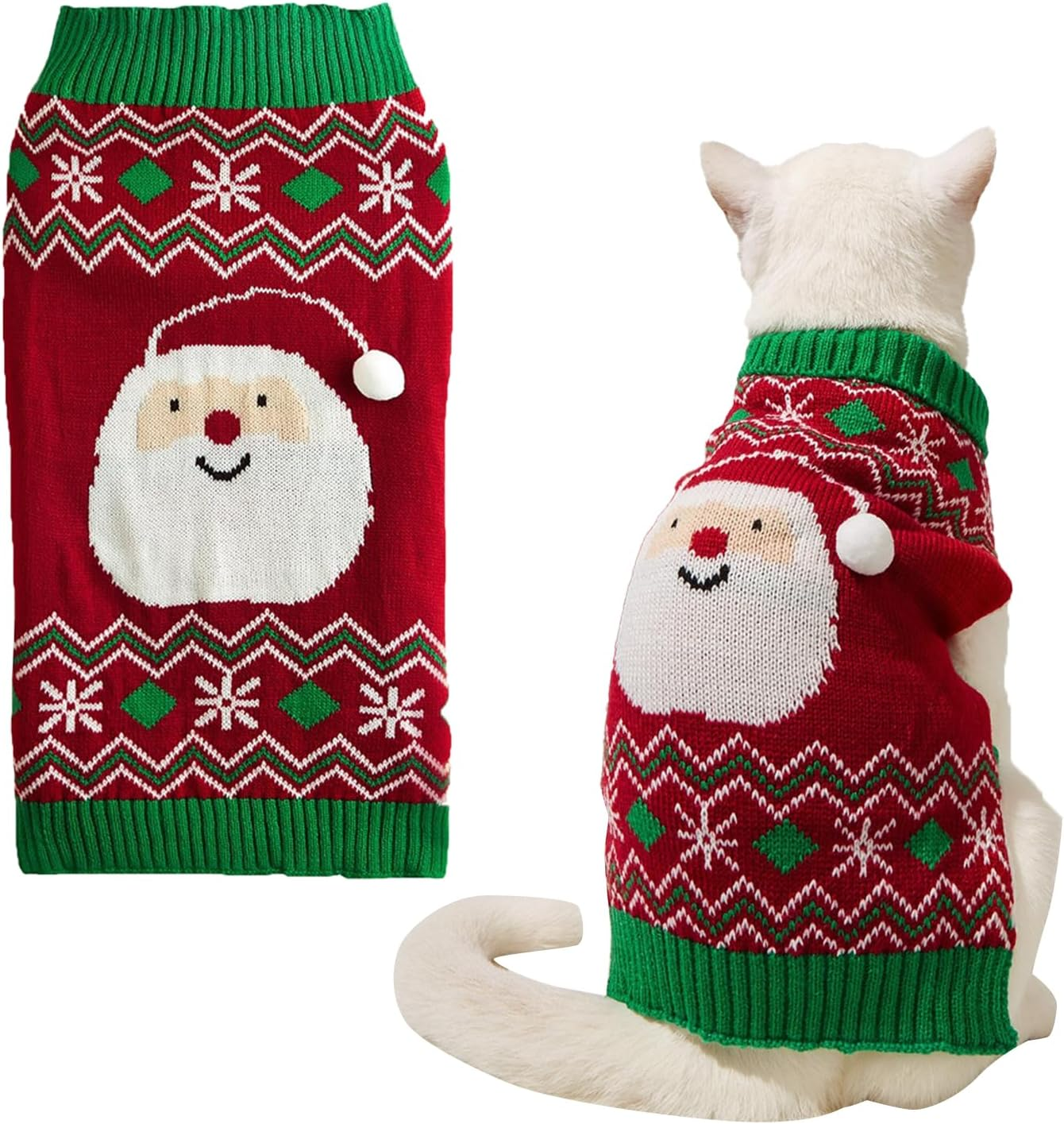Pet Christmas Jumper, Christmas Jumper, Small Dogs, Christmas Dog Jumper with Snowman Motif, Thickening, Cute and Charming for Everyday Use When Travel, Red (XS) image number 5