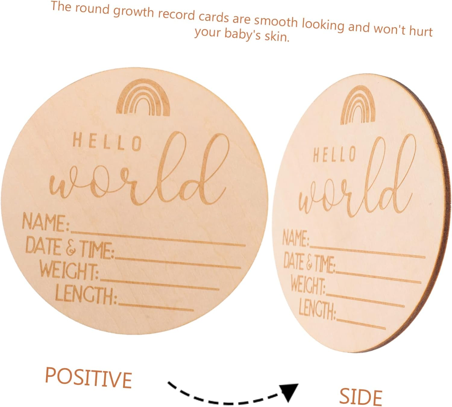 5Pcs Newborn Announcement Sign Birth Memory Cards for Monthly Growth Tracking Smooth Edges Photo Props Newborn Shower Present image number 2