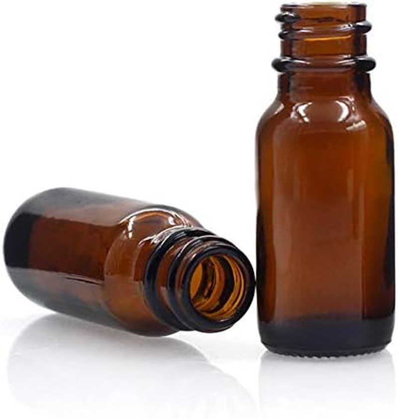 6 Pcs (20Ml/0.67Oz) Amber round Empty Glass Nasal Spray Bottle with Press Spray Head Refillable Portable Fine Mist Sprayers Containers Pot Travel Sub Bottling for Colloidal Silver Saline image number 1