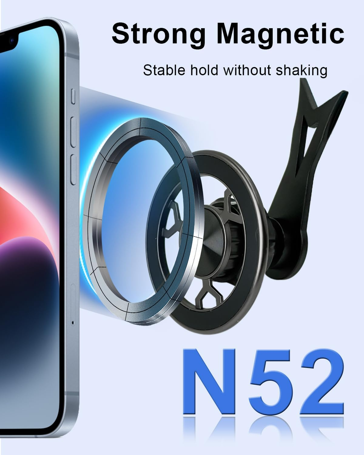 SPTSSWET Magnetic Mobile Phone Holder Compatible with Mercedes Benz a Class A200 A220 A180 2015-2019 360 Degree Adjustable Compatible with Magsafe Car Mobile Phone Holder for Car Ventilation Slots image number 4