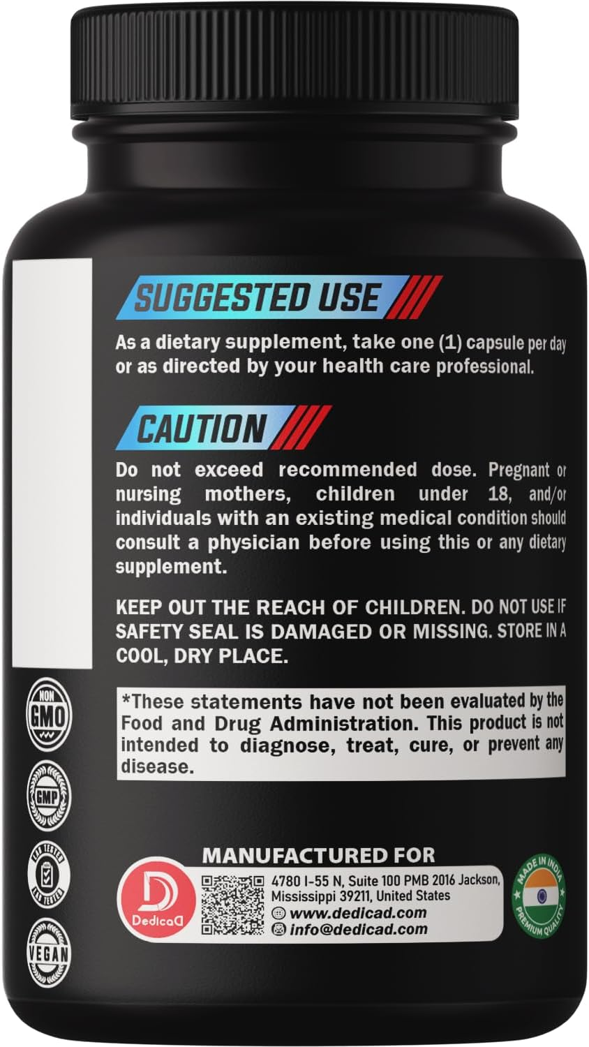 DEDICAD Acai Berry Extract Capsules - 5 Month Supply - Herbal Complex Supplement - plus Elderberry, Milk Thistle, Green Tea, Black Pepper - 150 Counts image number 4