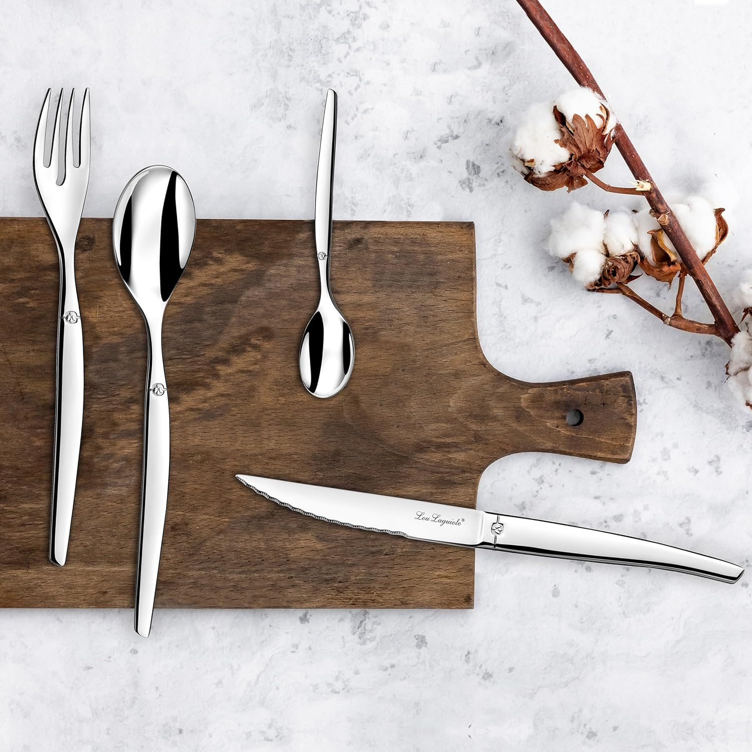 Lou Laguiole - Jet - 24 Piece Mirror Steel Cutlery Set image number 1