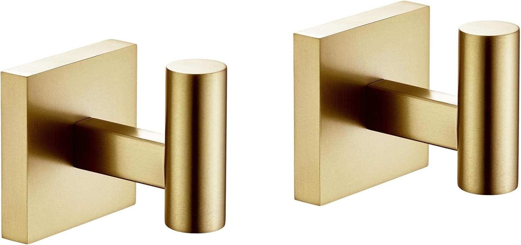 KOKOSIRI Robe Hooks Bathroom Towel Coat Hook for Bath Kitchen Wall 2 Pack Brushed Gold Stainless Steel B1013BG-P2 image number 1