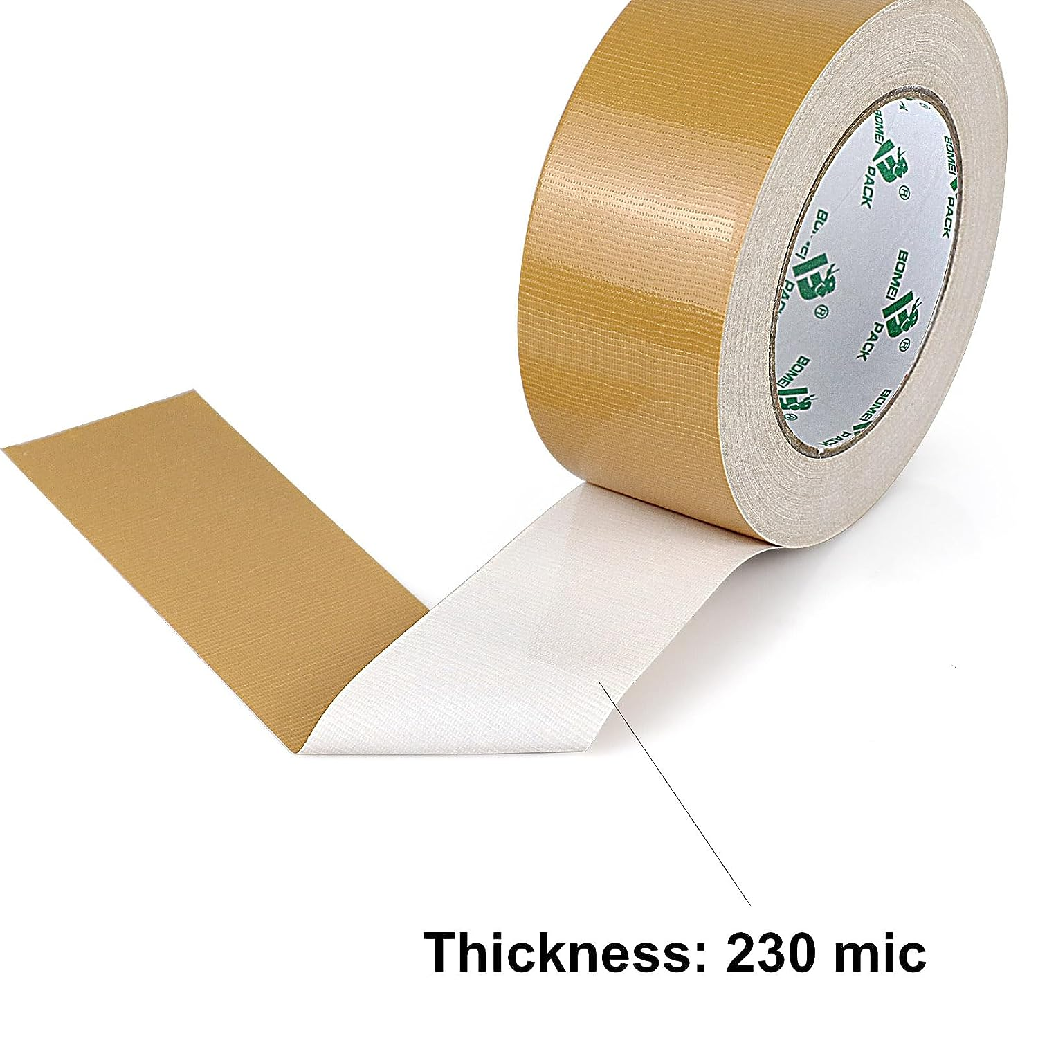 Heavy Duty Brown Duct Tape, Multi-Use Easy Tear Gaffer Waterproof Cloth Tape for Repairing, Maintenance and Industrial Use, 1.88 Inch X 32.8 Yards, 9 Mil Thick, 1 Roll, BOMEI PACK