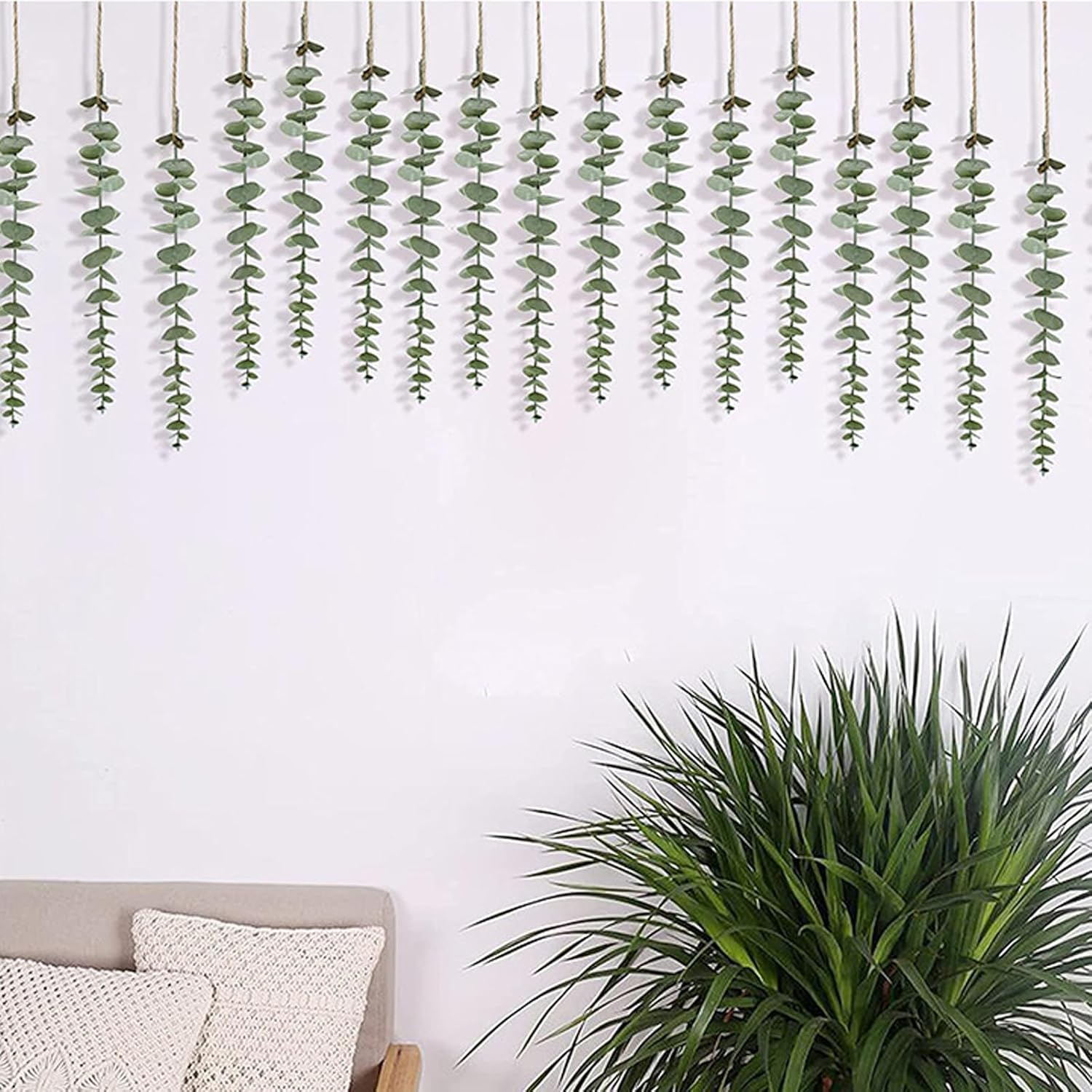 18Pcs Artificial Eucalyptus Stems - Artificial Greenery for Wedding Centerpieces, Home Decor, Christmas Bouquets & Office Floral Arrangements