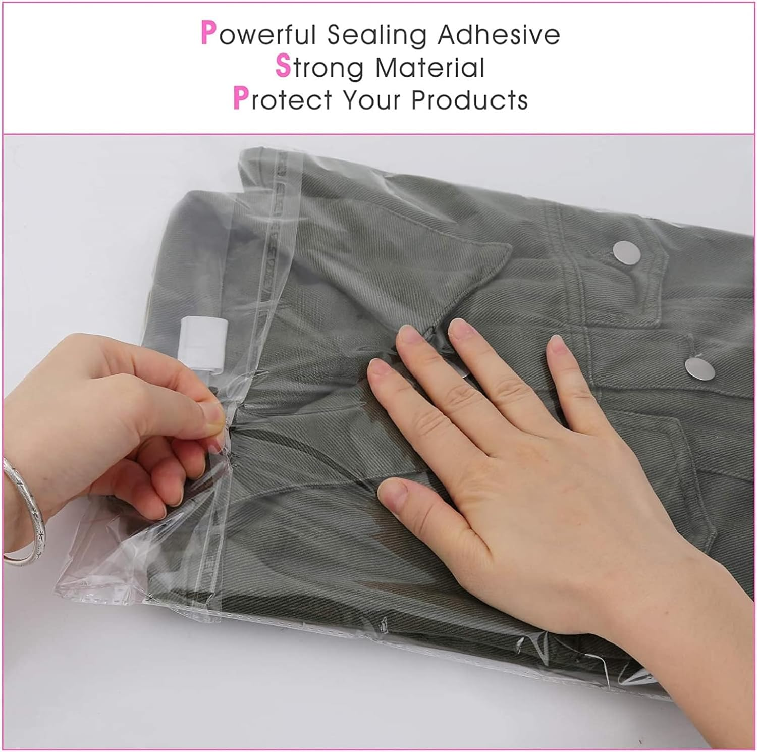 Bukamkom 100Pcs 12X16&rdquo;(30X41Cm) Clear Poly Mail Bags Self-Sealing for Cello Bags Great for Clothes T-Shirts Pants Party Wedding Packaging Bags image number 1