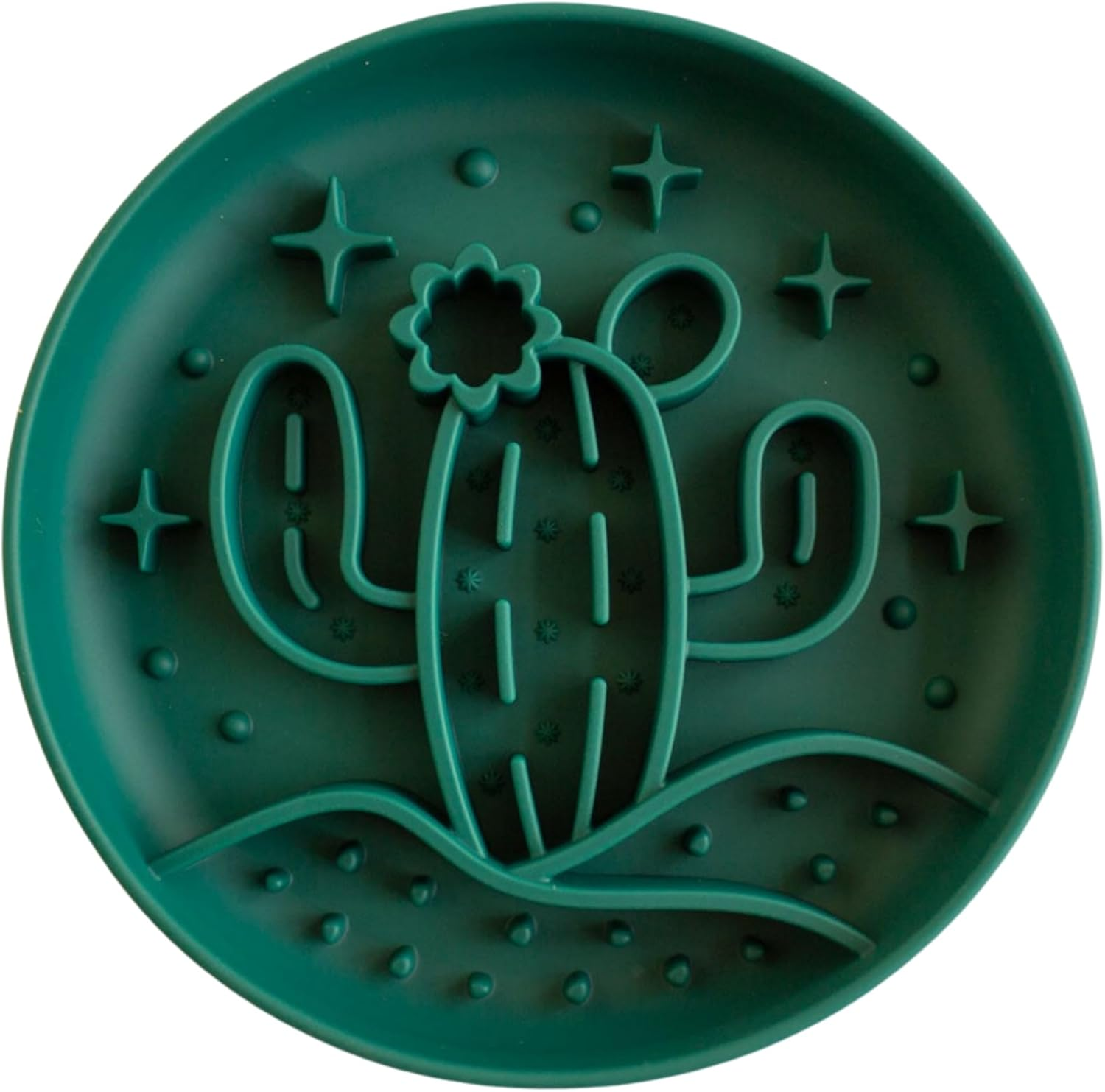 Tails & Whiskers Cactus Slow Feeder Dog Bowl for Dogs and Cats, Enrichment anti Gulping Pet Food Bowl (Green)