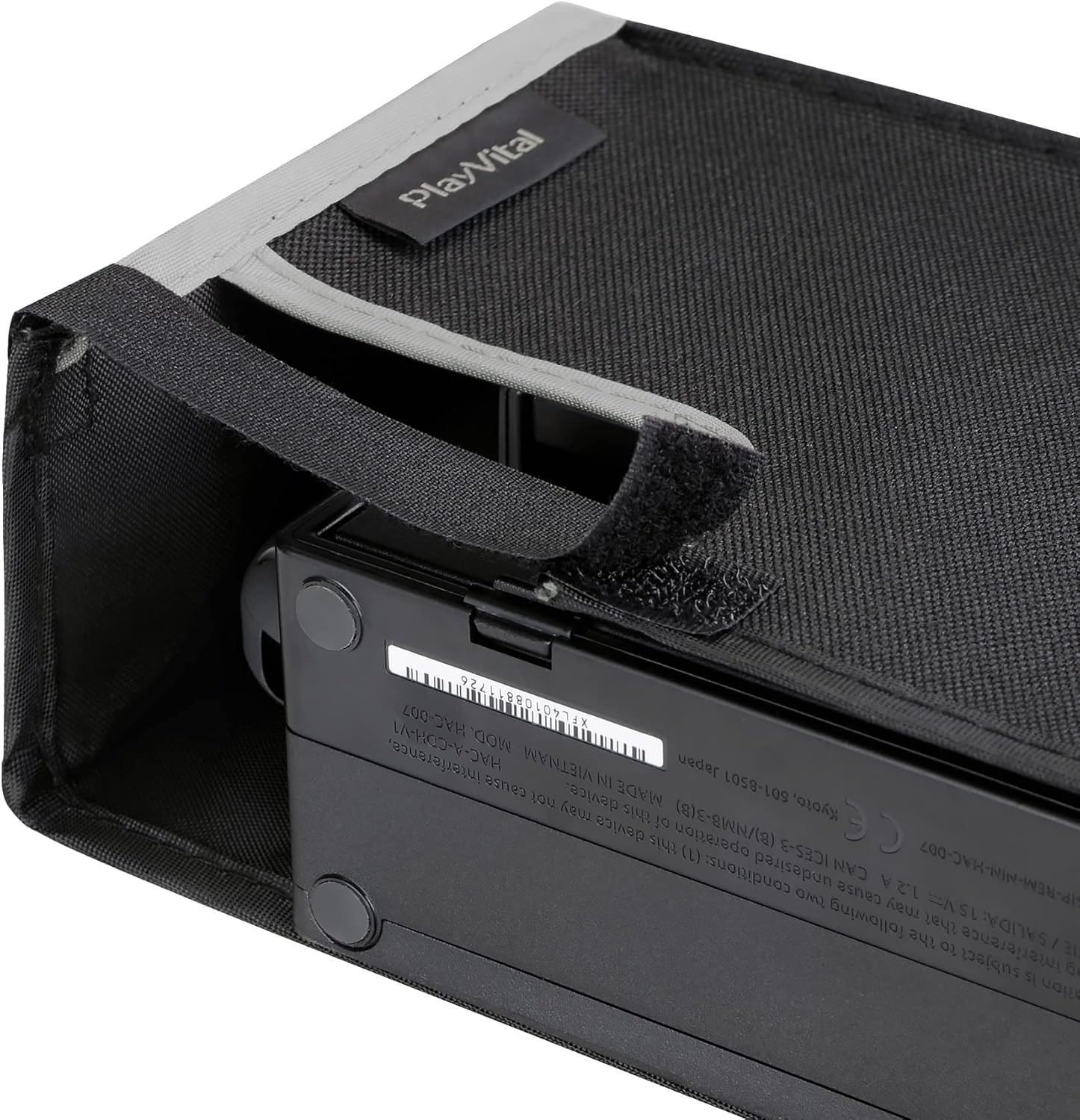 Playvital Nylon Dust Cover for Nintendo Switch, Dust Guard Dust Cover for Nintendo Switch OLED, anti Scratch Waterproof Cover Sleeve for Nintendo Switch & Switch OLED Dock - Black Light Gray Trim image number 5