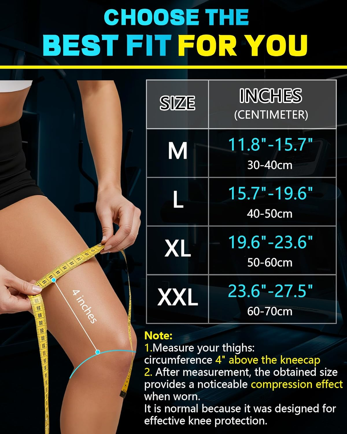 Knee Brace， Compression Knee Pad for Pain Relief, Patellargel Pad,Joint Knee Support for Meniscus Tear,Arthritis,Acl,Mcl,Run,Cycling,Hiking (L) image number 6