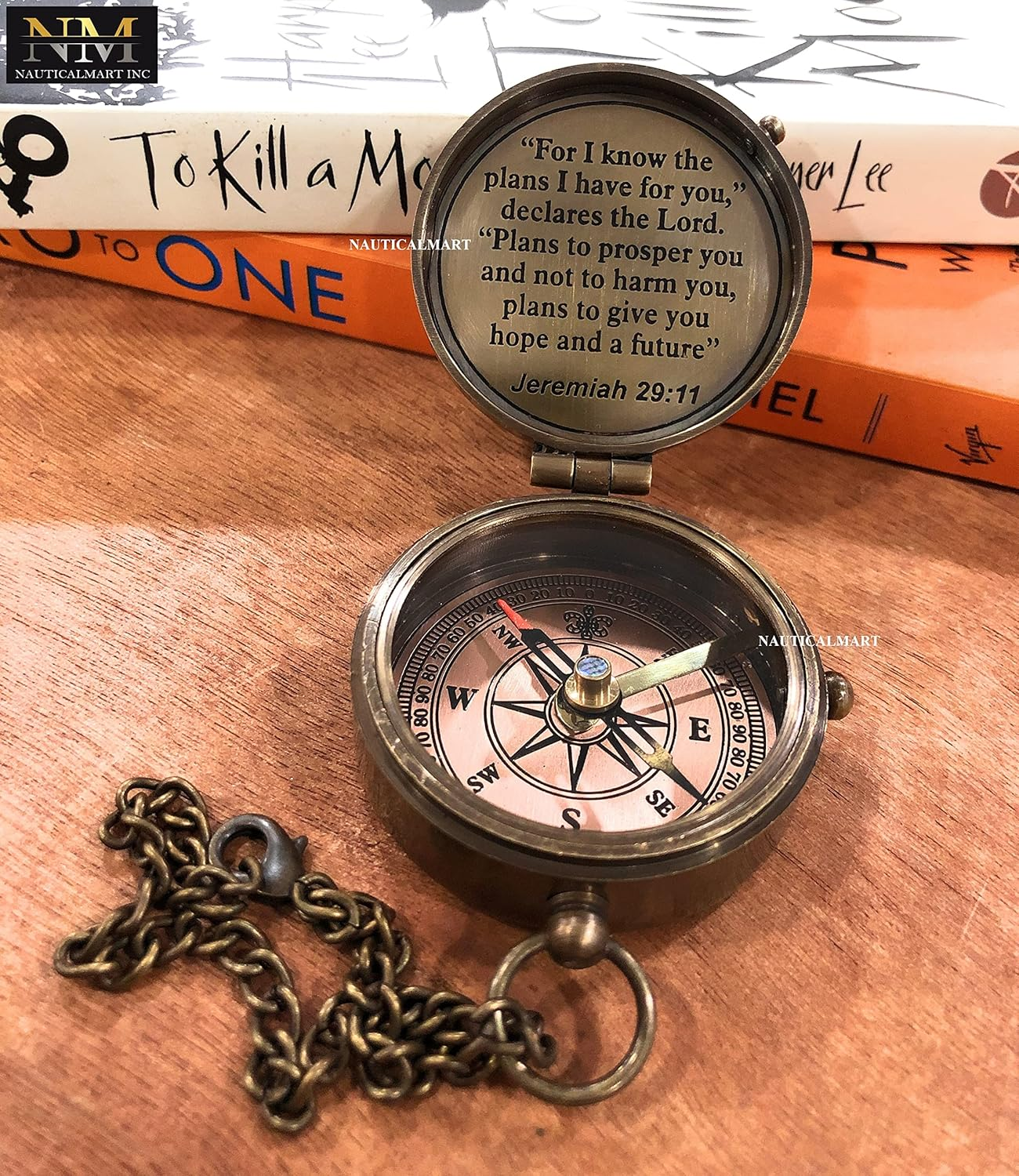 For I Know the Plans I Have for You Engraved Compass Jeremiah 29 11 Baptism Gifts Best Easter Birthday Mothers Day Fathers Day Graduation Gift Wedding Gifts image number 3