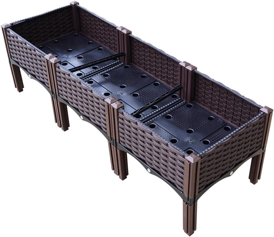 Green Fingers Garden Bed Galvanized Steel Planter Box, 120 X 40 X 36Cm PP Gardening Supplies Plant Containers Patio, Elevated Raised Beds Rectangle for Vegetables Flowers Herbs image number 2