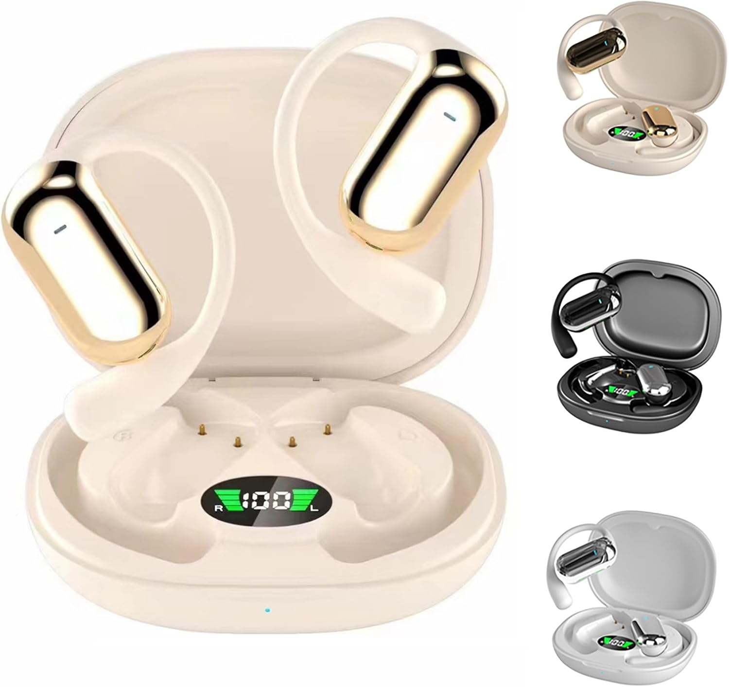 Auriculares Traductores De Idiomas, Ai Translator Earbuds, Real-Time Translation in 144 Languages, Bluetooth Translator Device for Business Meetings and Learning (Khaki)