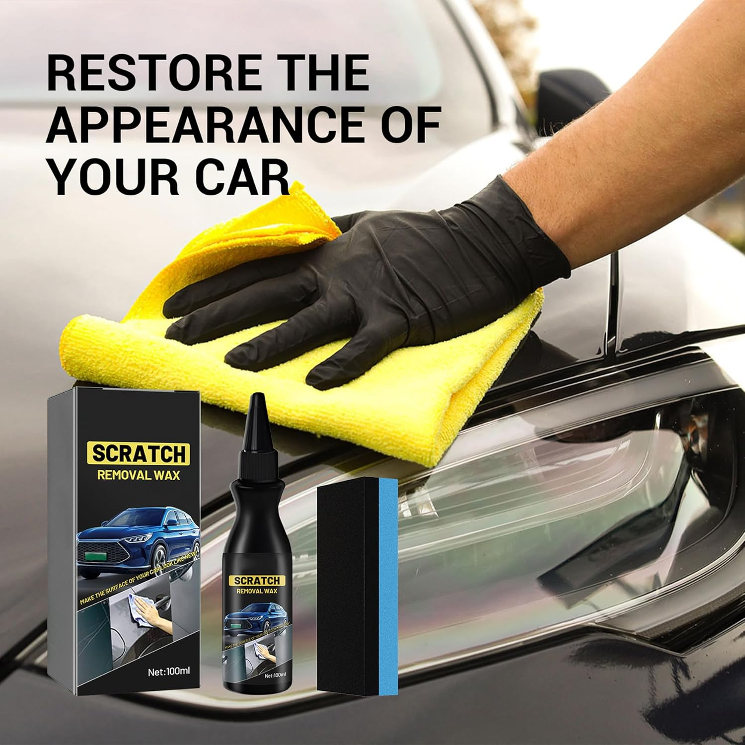 Emesak Quick Scratch Remover for Cars, Upgraded Scratch Remover for Vehicles, Car Paint Scratch Repair Kit, Car Scratch Repair with Sponge for Deep Scratches image number 2