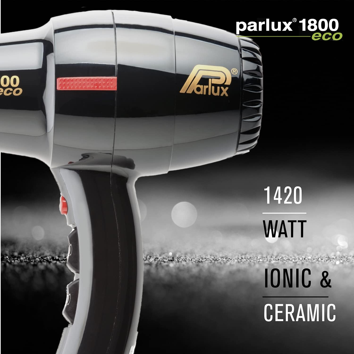 Parlux 1800 Eco Friendly 1280 Watt Hair Dryer, Black image number 6