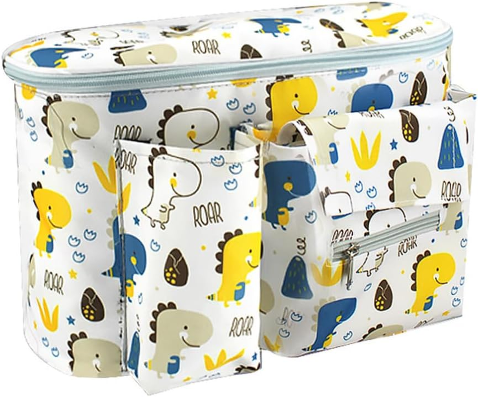 AIMALL Baby Stroller Hanging Organiser Bag, 12.2X7.8X5.9In Waterproof Multi-Pocket Diaper Storage with Tissue Dispenser, Universal Fit for Prams & Buggies image number 6