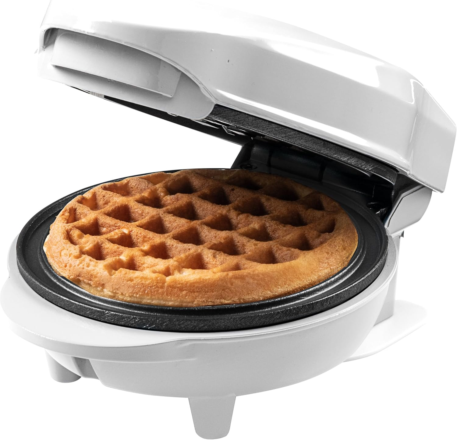 Bestron Mini Waffle Maker for Classic Waffles, Small Waffle Maker with Non-Stick Coating for Children'S Birthdays, Family Parties, Easter or Christmas, Design: Retro, Colour: Light Beige - Blue image number 6