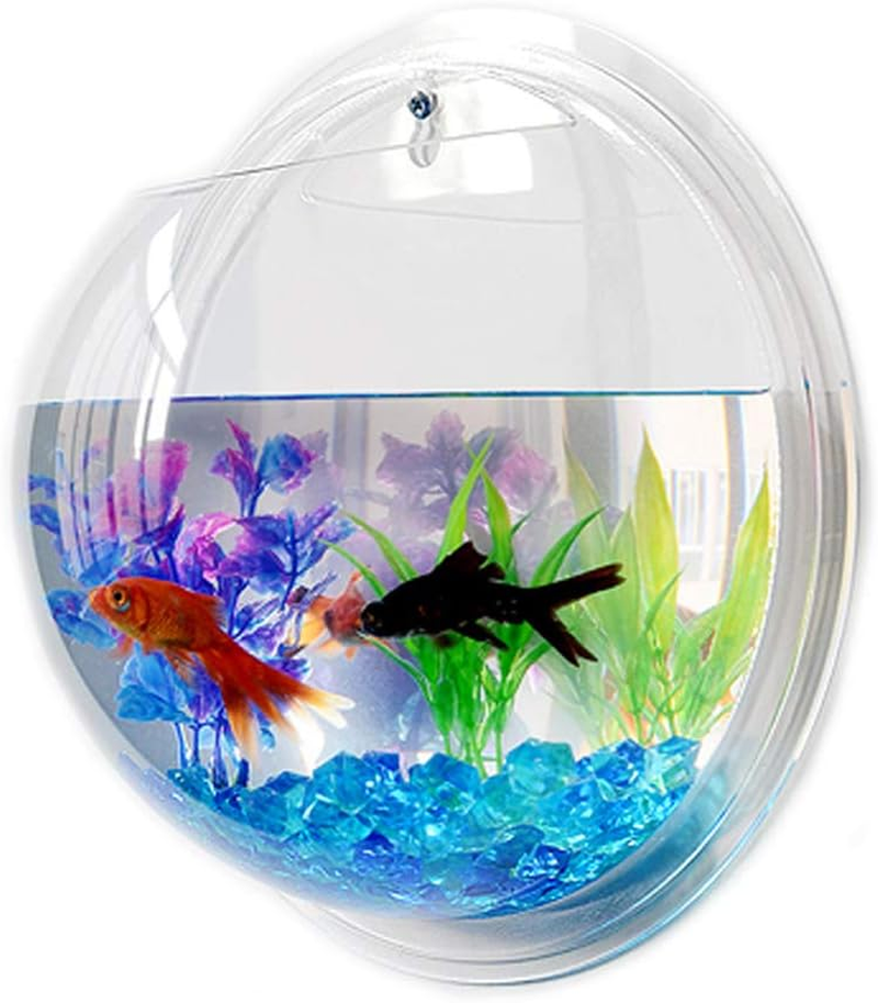 Fish Bowl, Acrylic Wall Hanging Fish Goldfish Bowl for Fish, Flower, Potted Plants, Small Items (Assorted Color) image number 3