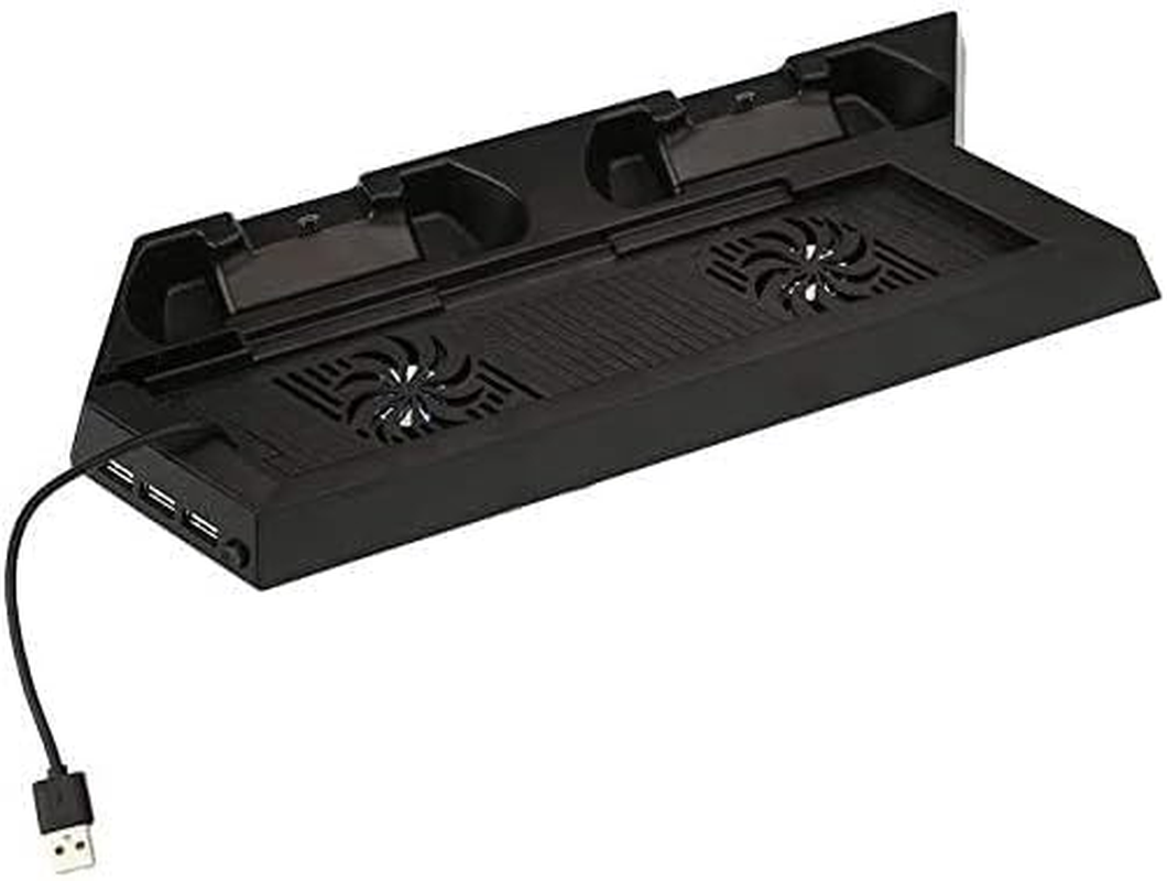 Multifunctional Cooling Dock Charging Station Stand with Cooling Fan for Playstation 4/PS4, Vertical Stand with Dual PS4 Controller Charger Port and Charging Status (PS4) image number 1