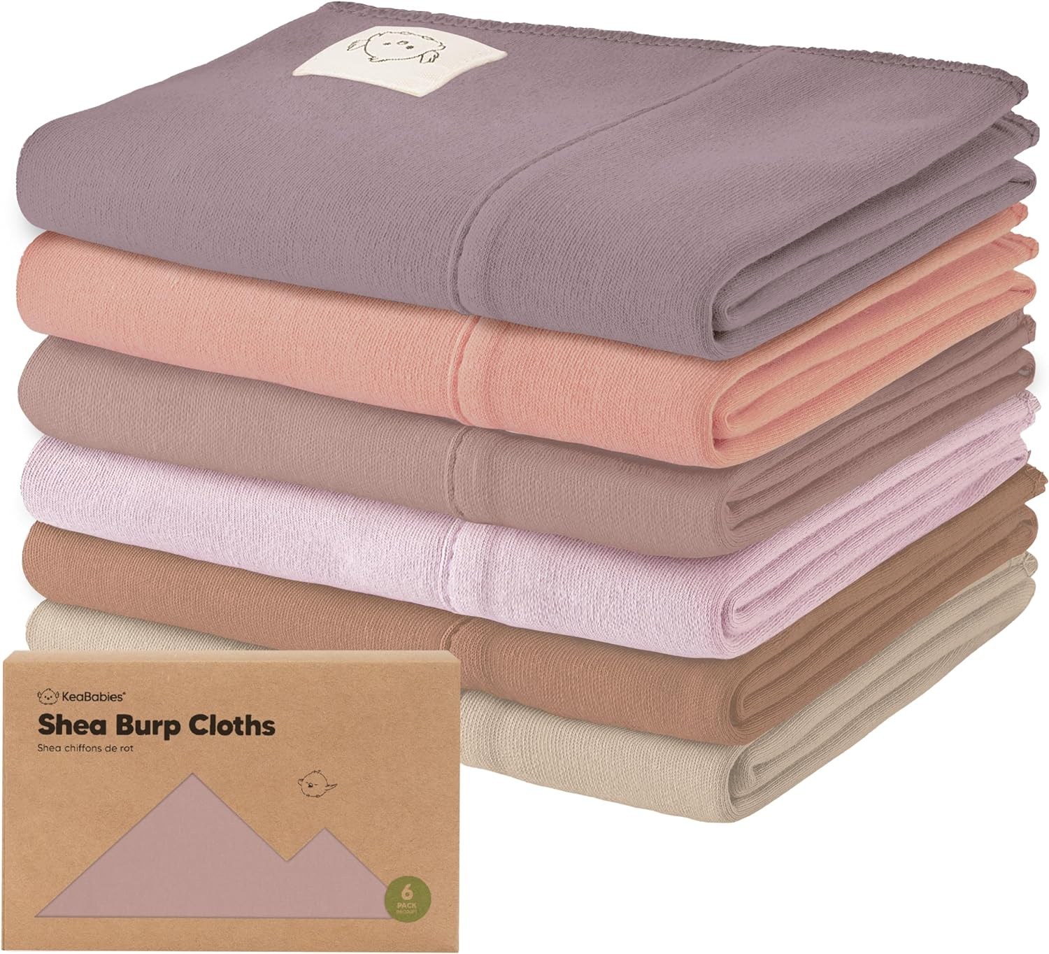 6-Pack Baby Burp Cloths - Large Cotton Burping Cloths for Babies, Organic Burp Cloths for Baby Boys, Girls, Baby Burp Cloth, Newborn Washcloth, Unisex Spit up Rags, Newborn Essentials (Roarsome)