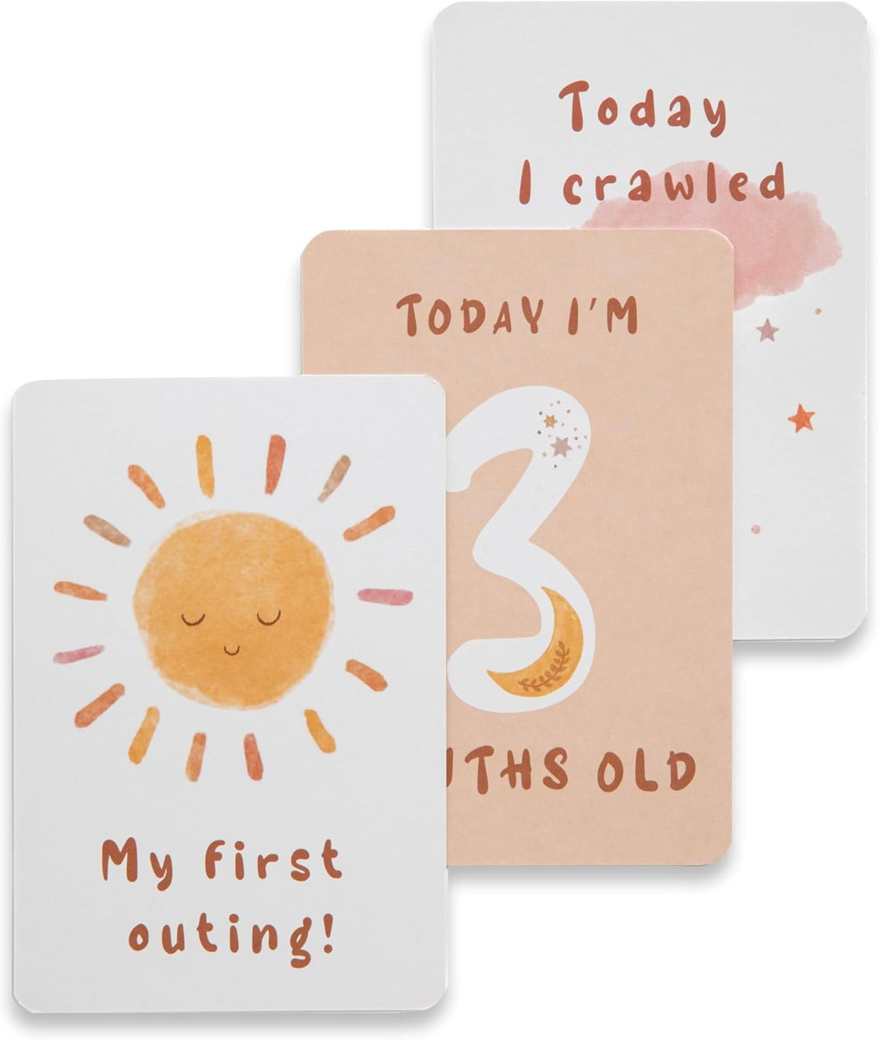 Living Textile Baby Monthly Milestone Cards &ndash; 13 Double-Sided Jungle Animal Photo Props &ndash; Capture Baby Milestones from Newborn to 1 Year &ndash; Baby Shower Gifts (Tractor Ride)