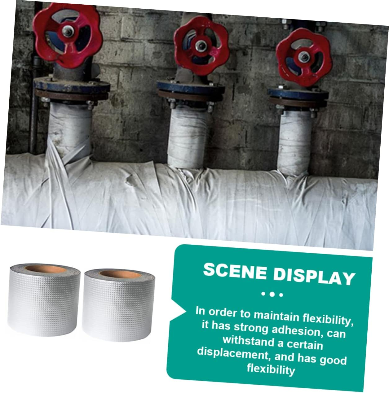 ULTECHNOVO 2Pcs Self-Adhesive Butyl Waterproof Aluminum Foil Seal Tape 5Cm X 3M Strong Roof Leak Repair Tape for Pipeline and Insulating Duct Sealing image number 1