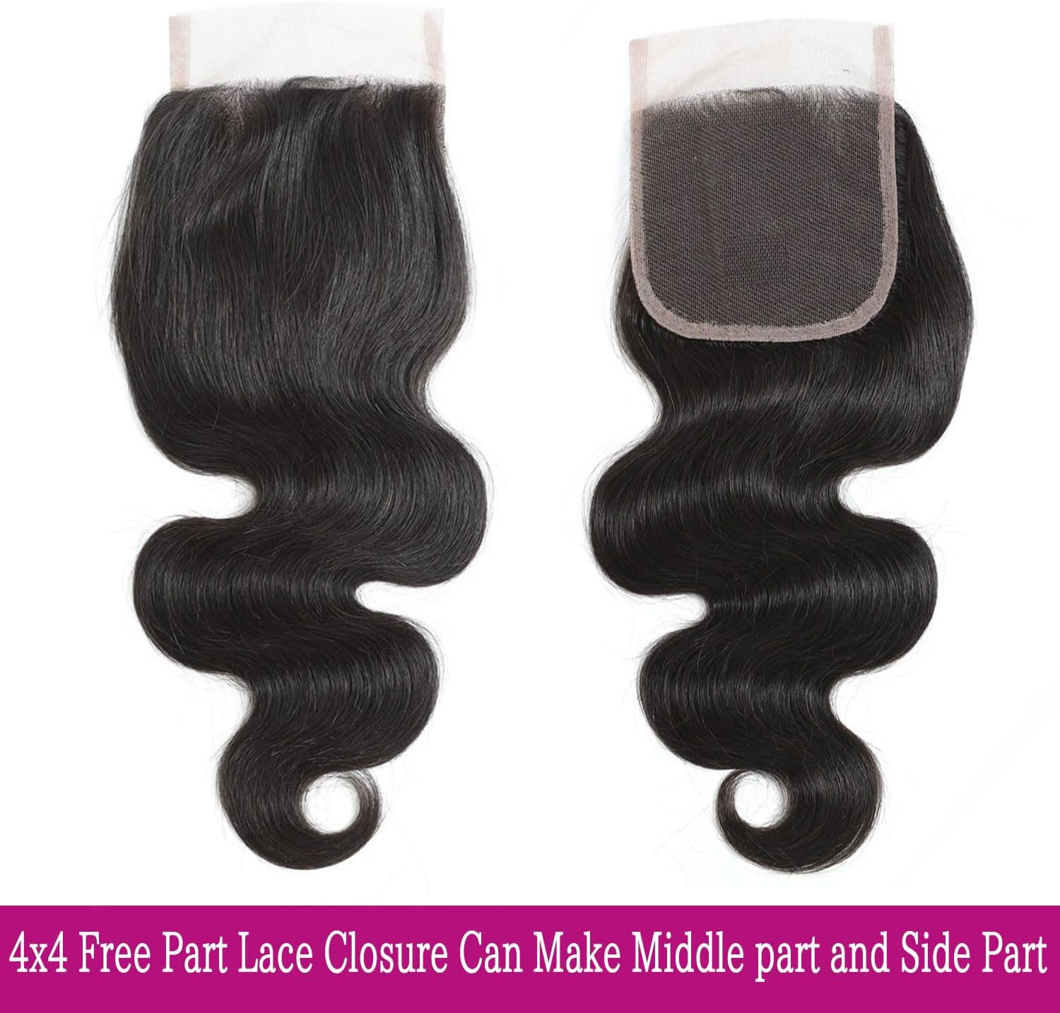 Fulang Hair Closure Human Hair 4X4 Lace Closure HD Body Wave Bresilienne Cheveux Humain Closure Femme Top Swiss Lace Invisible Free with Pre Plucked Baby Hair