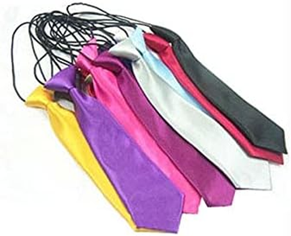 Young School Boy, Kids, Child, Toddler Wedding Solid Color Elastic Ties Necktie image number 5
