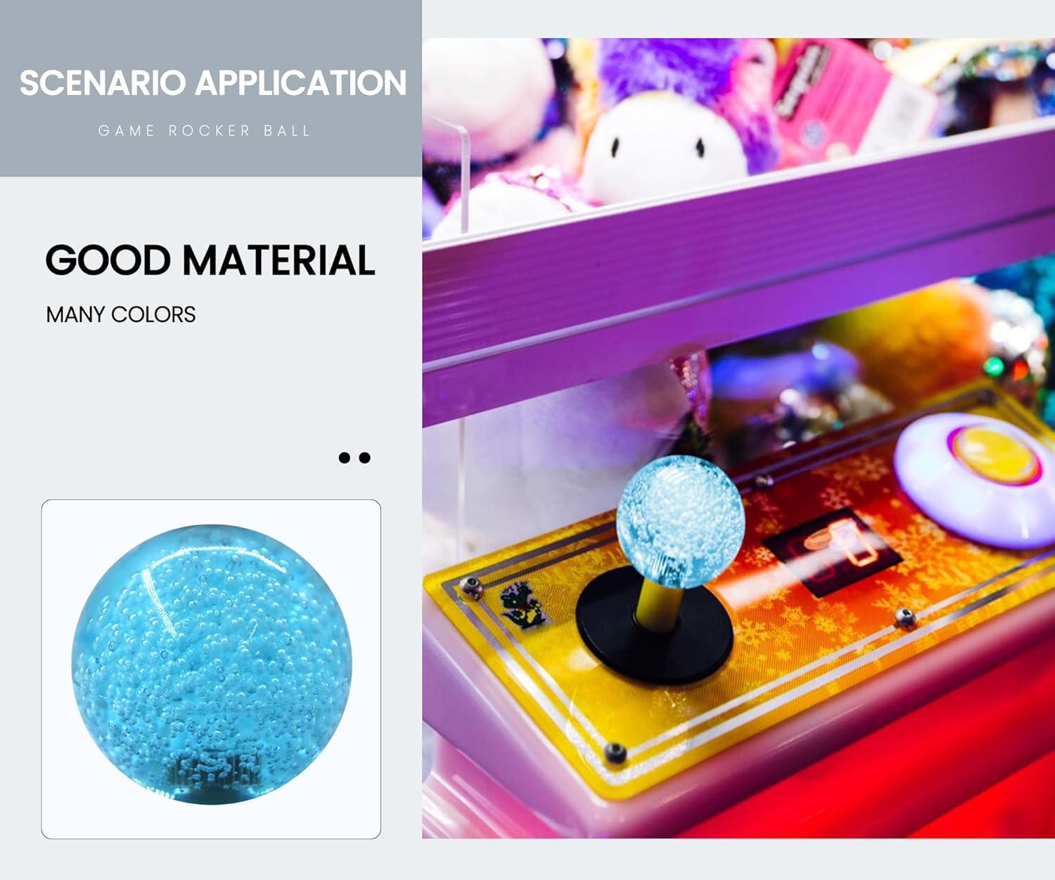 Timebid 35MM Crystal Joystick Ball Top Handle Rocker | M6 Screw Head Arcade Game Joysticks Easy-Install Replacement DIY Parts(Pack of 4) 4 Color image number 2