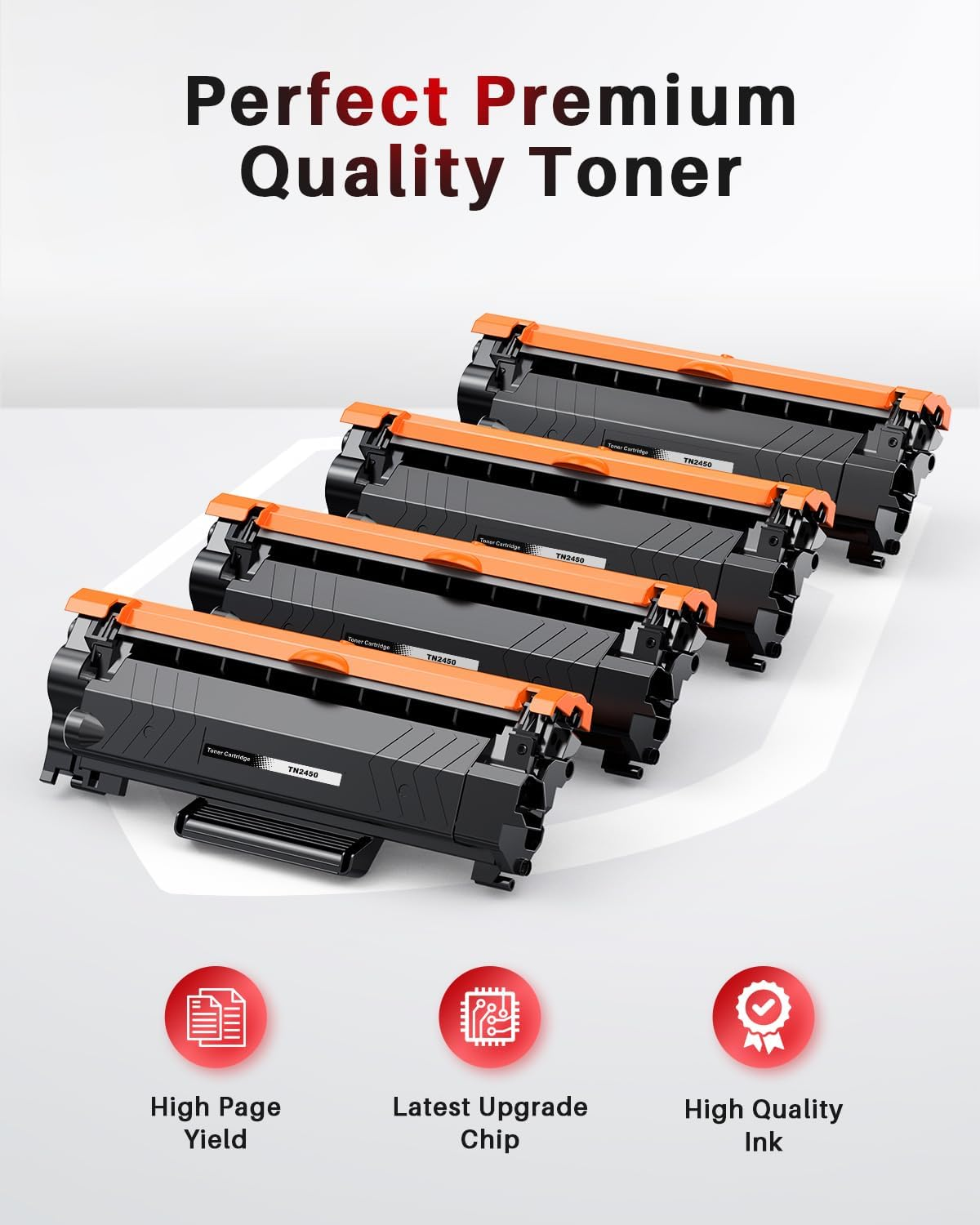 TN2450 TN-2450 Toner Cartridge Compatible for Brother TN2450 TN 2450 Work for HL-L2350DW HLL2375DW HLL2395DW MFCL2710DW MFCL2713DW MFC-L2750DW HLL-L2375DW DCP-L2550DW Printer(4 Pack) image number 3