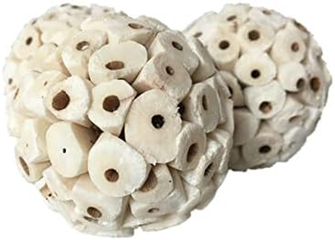 3 Pack Natural Sola Balls and Soft Chew Toy for Parrot Budgie Finch Macaw 6Cm