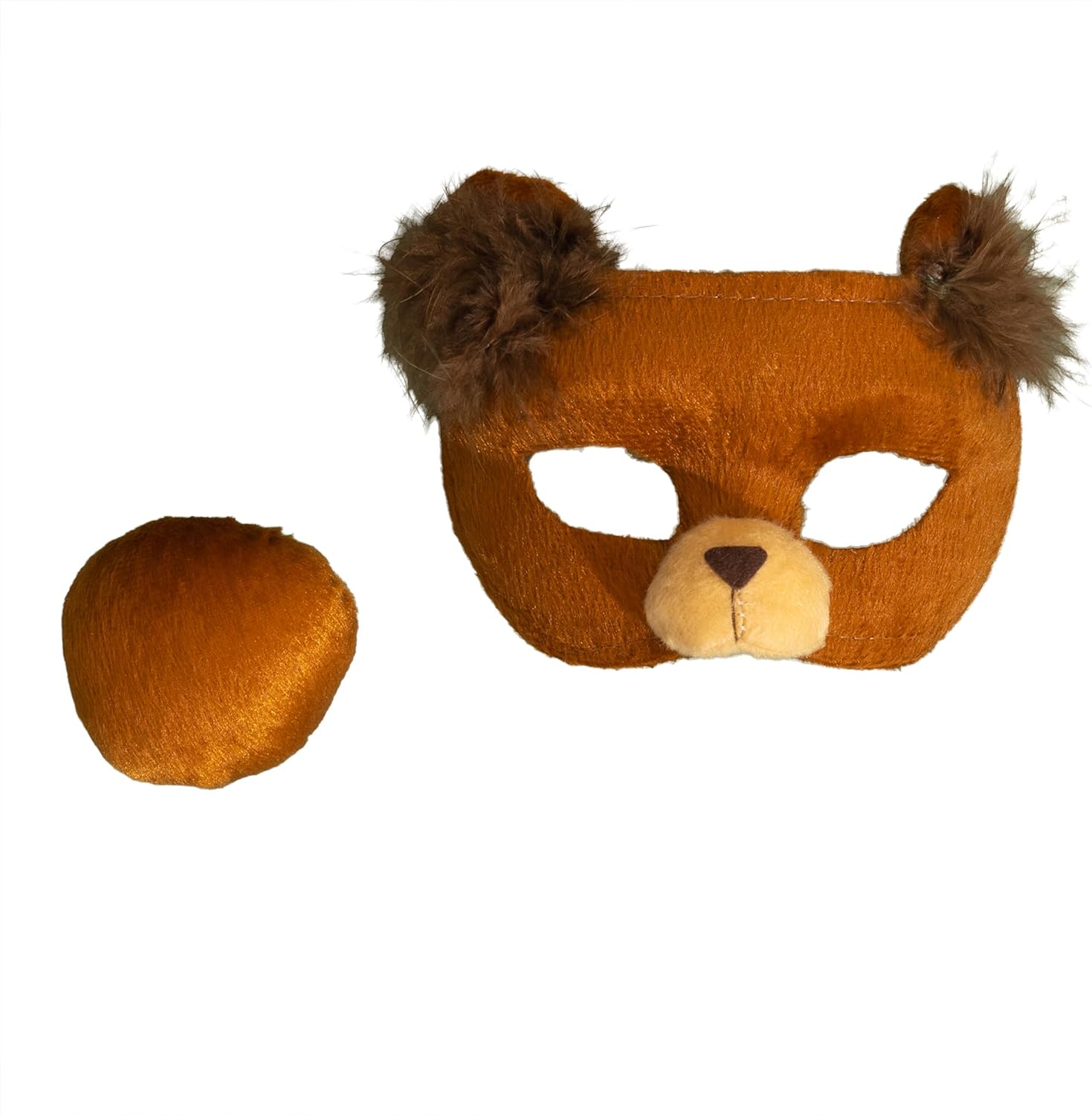 Bear Costume for Kids &ndash; Brown Bear Mask & Tail Set for Dress-Up, Halloween, Book Week, or Pretend Play &ndash; Soft & Reusable Animal Costume Accessory image number 3