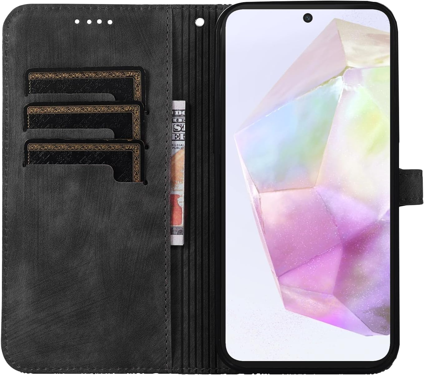 Succtopy Mobile Phone Case for Samsung Galaxy A36 5G PU Leather Case with Card Slots and Stand Function for Samsung Galaxy A36 5G Flip Wallet Cover Protective Case for Samsung Galaxy A36 5G Black image number 6