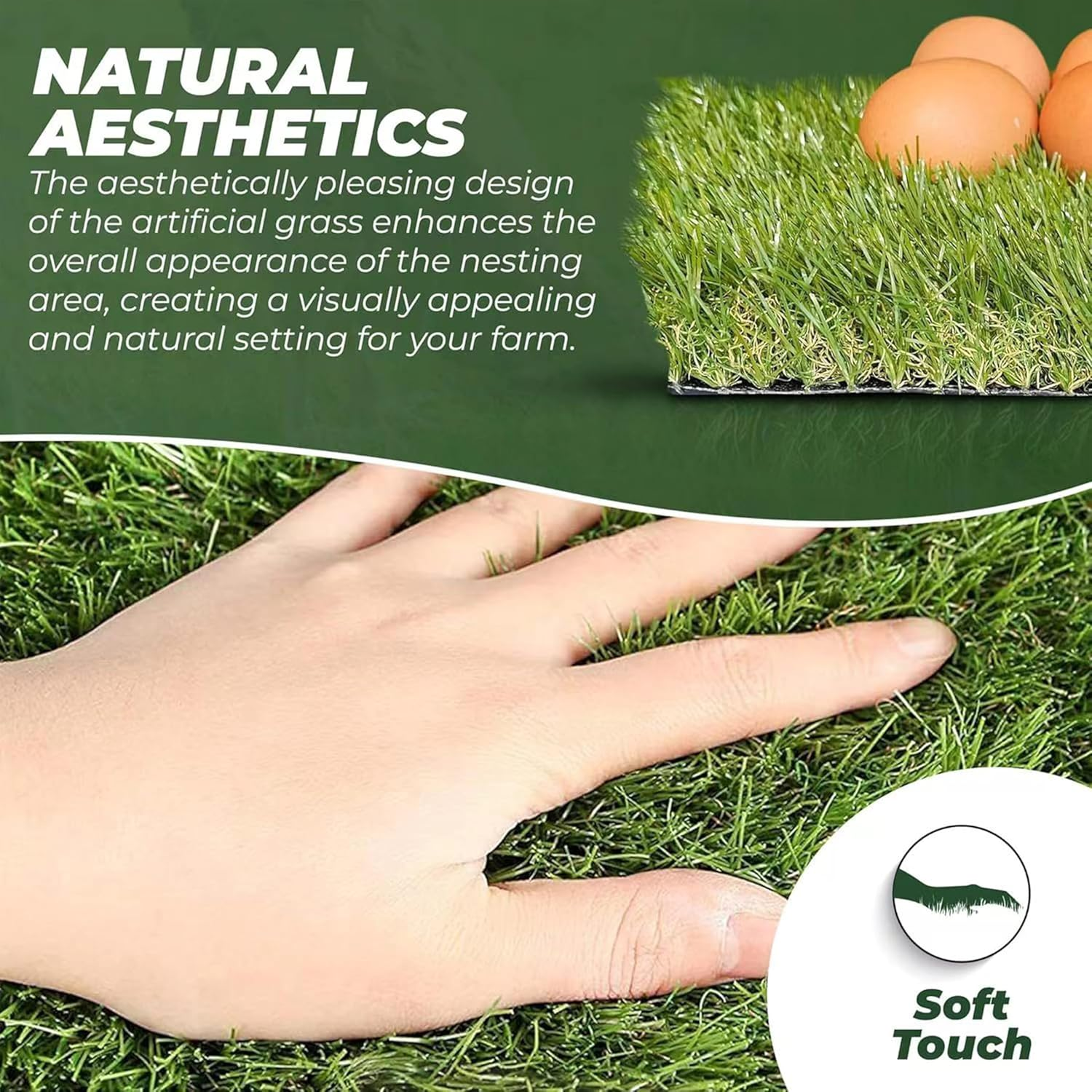 Nesting Pads for Chicken Coop,Artificial Thicken Grass Nesting Box Pads for Chickens,Washable Nesting Pads for Chicken Coop,Egg Laying Case Warming Pad (10*Nesting Pads for Chicken Coop) image number 6