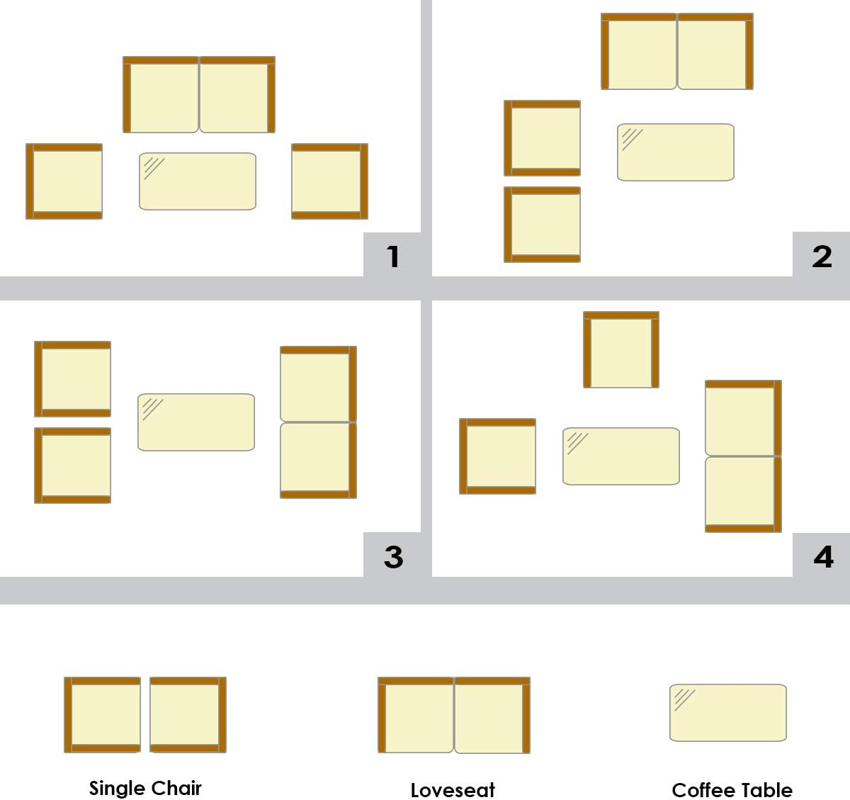 Costway 4 Pieces Outdoor Patio Furniture Set, PE Rattan Wicker Conversation Set with Tempered Glass Coffee Table and Cushions, Outdoor Sectional Sofa Set for Garden, Poolside and Backyard image number 5