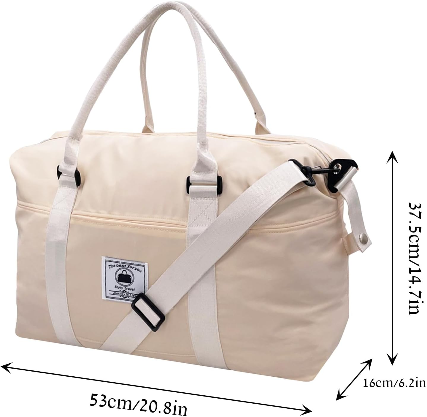 Travel Duffle Bag, Waterproof Sport Tote Gym Bag for Women Men, Overnight Weekender Carry on Bag with Wet Pocket, Beige, Fashion - Coral Red image number 7