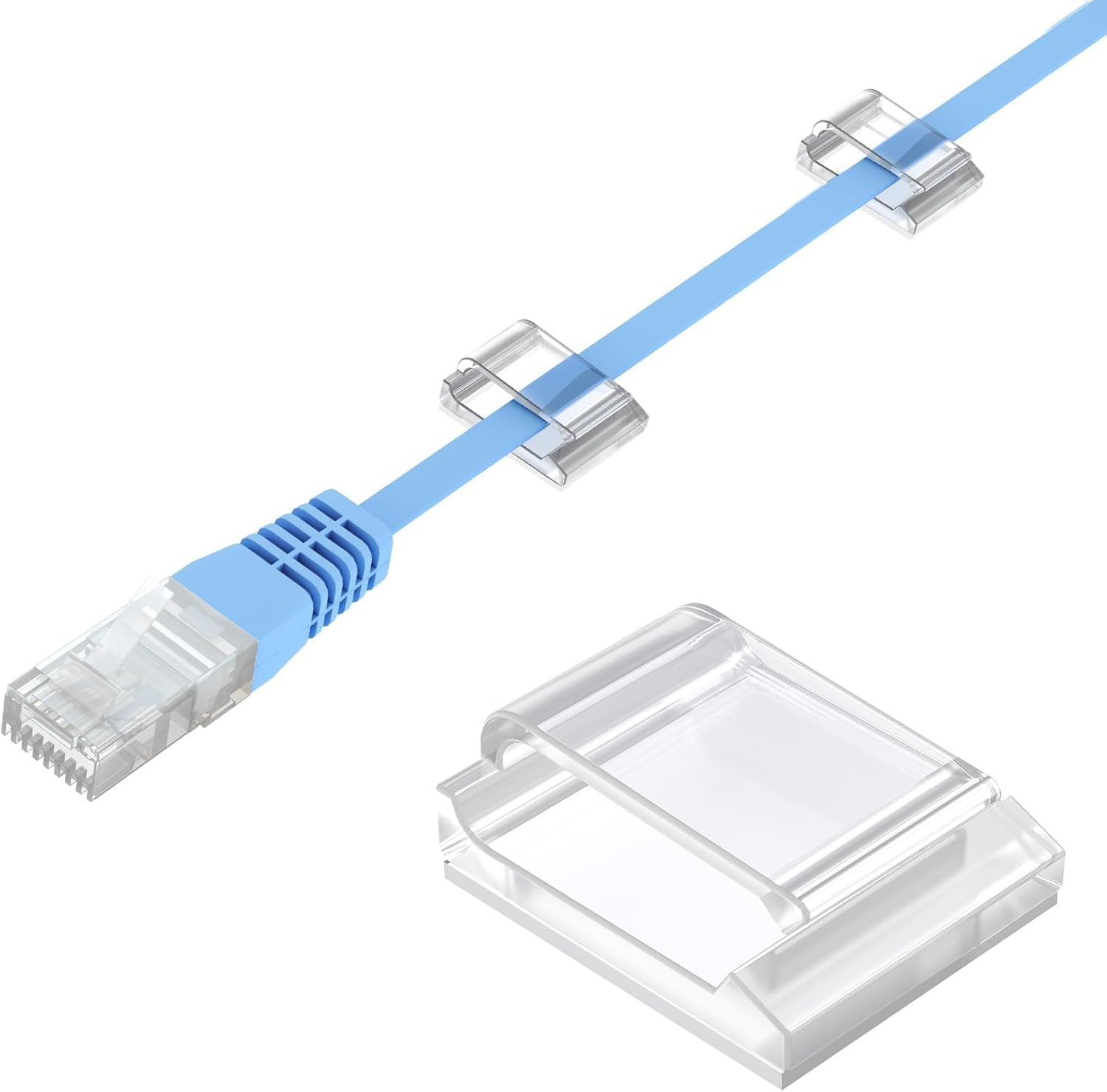 AGPTEK Self Adhesive Cable Clips, Wire Clips Cable Clamps Management TV PC Cable Holder Cord Organizer for Home, Office, Car, Desk (White, 100 PCS)