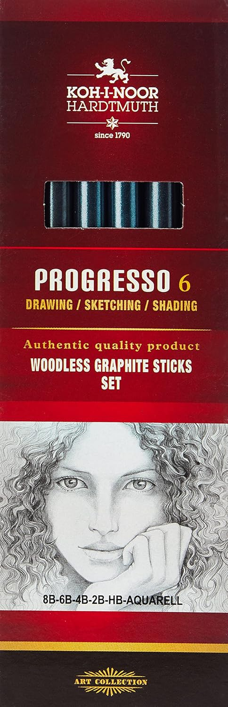 KOH-I-NOOR Progresso Graphite Pencils Set Wood-Free (Pack of 6) image number 3