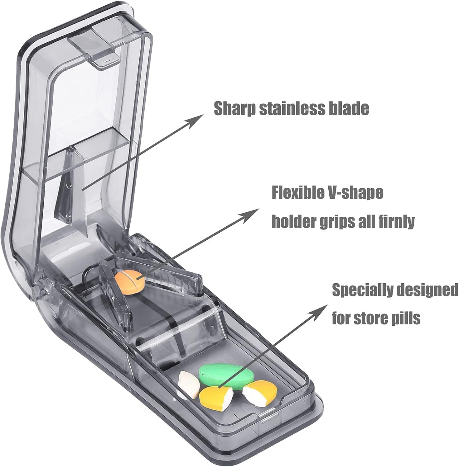 Mumoo Bear 2PCS Pill Cutter, Professional Pill Splitter for Cutting Small Pills or Large Pills in Half image number 5