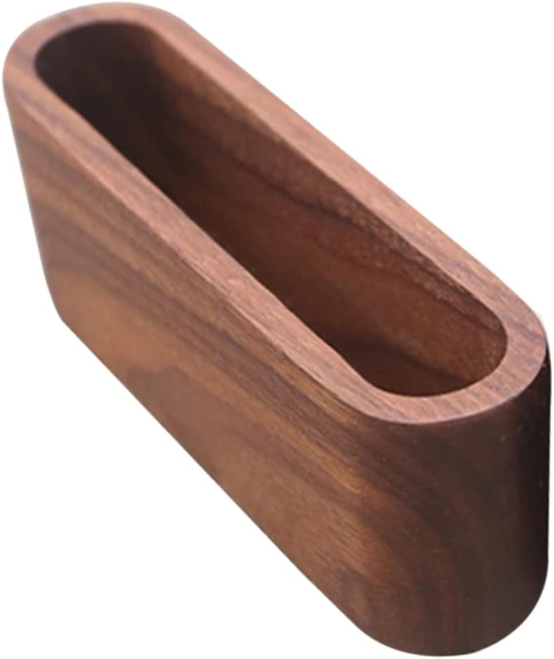 TEHAUX Walnut Wooden Desk Pen Holder Organizer Stationery Case Office Supplies Business Card Storage Box image number 6