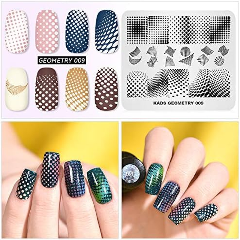 Nail Stamping Plate Fashion Geometry Dots Abstract Spots Points Theme Multi-Pattern Stamp Print Image Stamp Template Nail Art for Nail Design