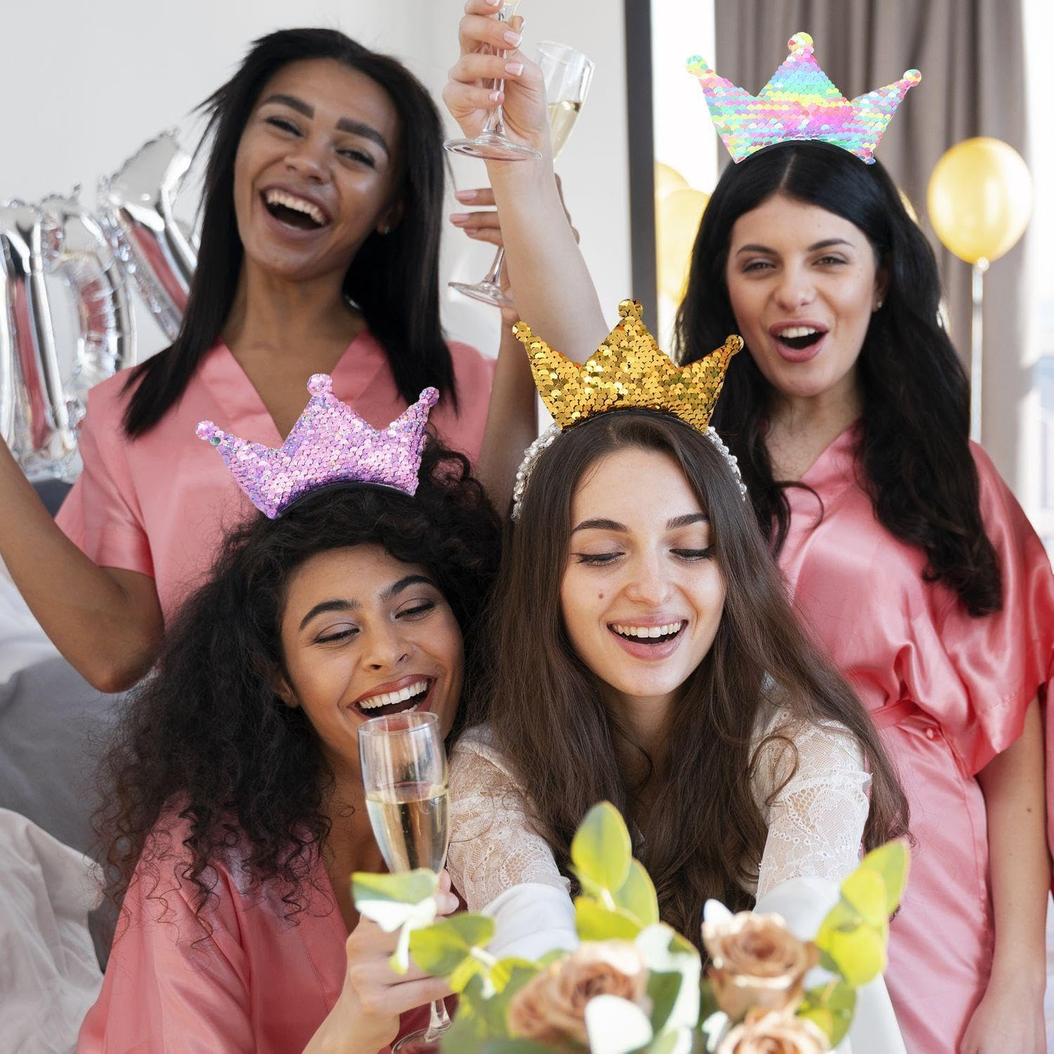 3 Pieces Crown Headband, Sequin Headband, Cute Cartoon Band, Girls Headband, Party Headband, Clothing Accessories image number 5