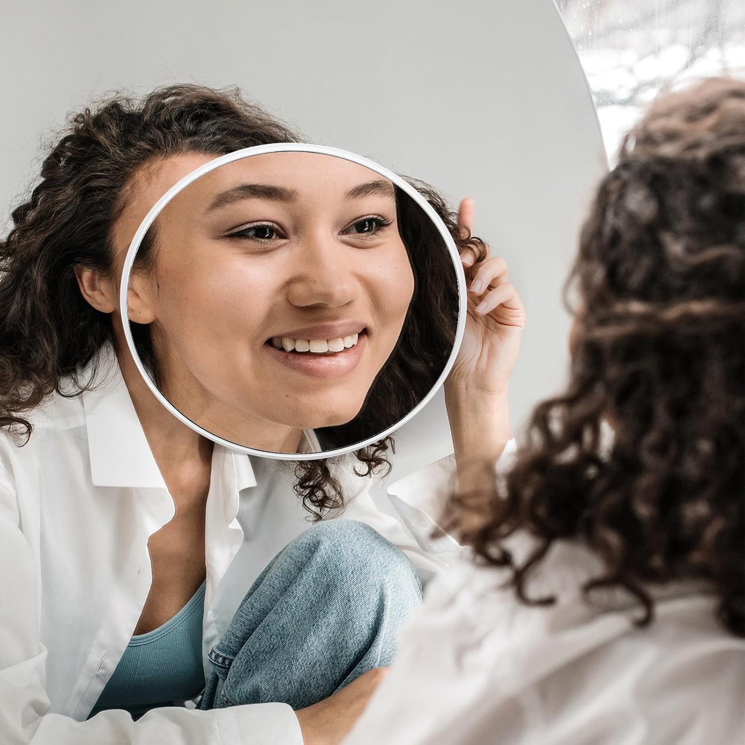 GETAJGHSD Cosmetic Mirror 7X Magnifying Glass with Suction Cup Portable Wall Mount Vanity Mirror for Female Bathroom image number 3