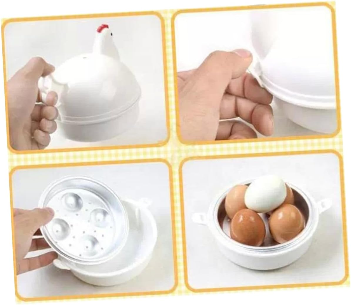 LABRIMP Chicken Shaped Microwave Egg Boiler Poacher Cooker for Eggs Easy to Use Egg Boiler Microwave Egg Poacher for Quick Breakfast Cooking image number 6