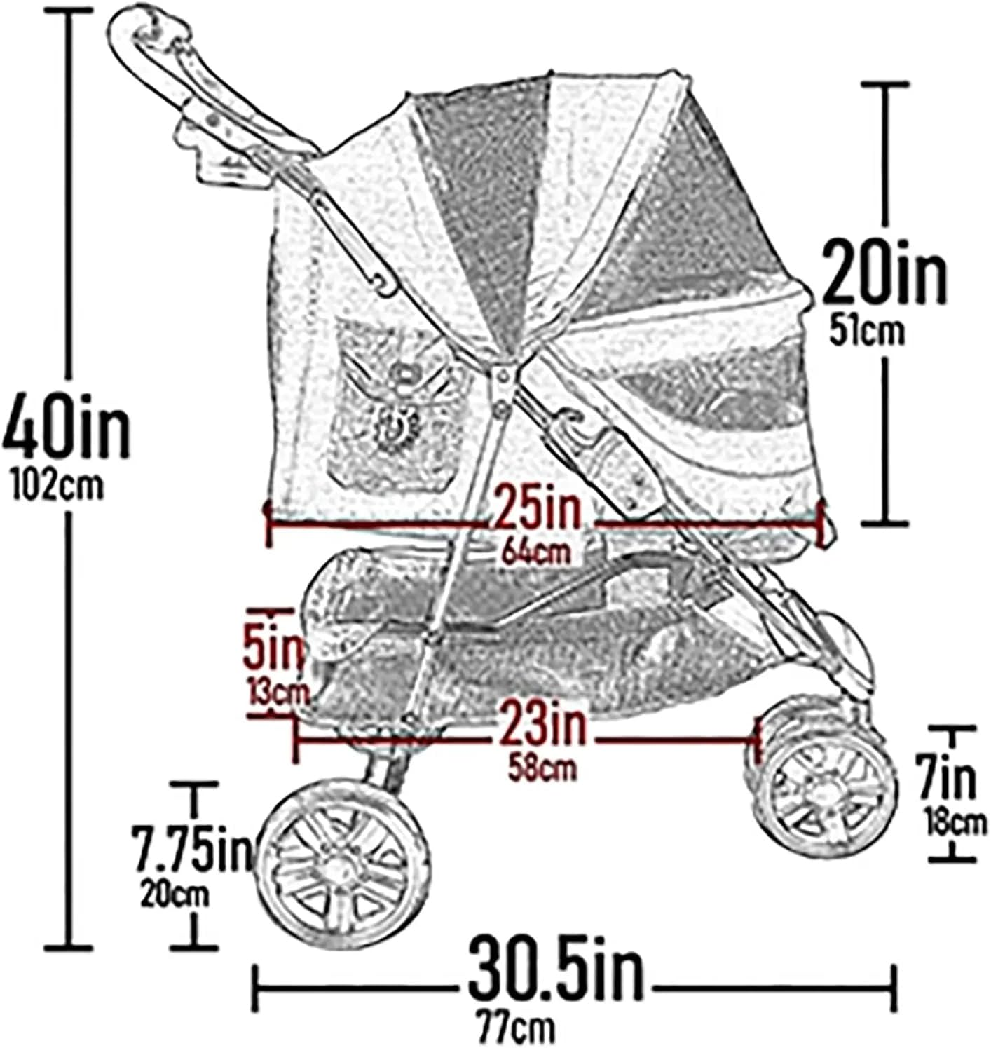 Pet Gear No-Zip Special Edition 3 Wheel Pet Stroller for Cats/Dogs, Zipperless Entry, Easy One-Hand Fold, Removable Liner, Cup Holder, 4 Colors
