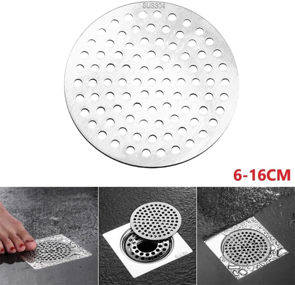 Shower Drain Hair Catcher Stainless Steel Shower Drain Strainer Drain Filter Cover Rustproof Bathroom Shower Accessories Silver (8Cm) image number 1