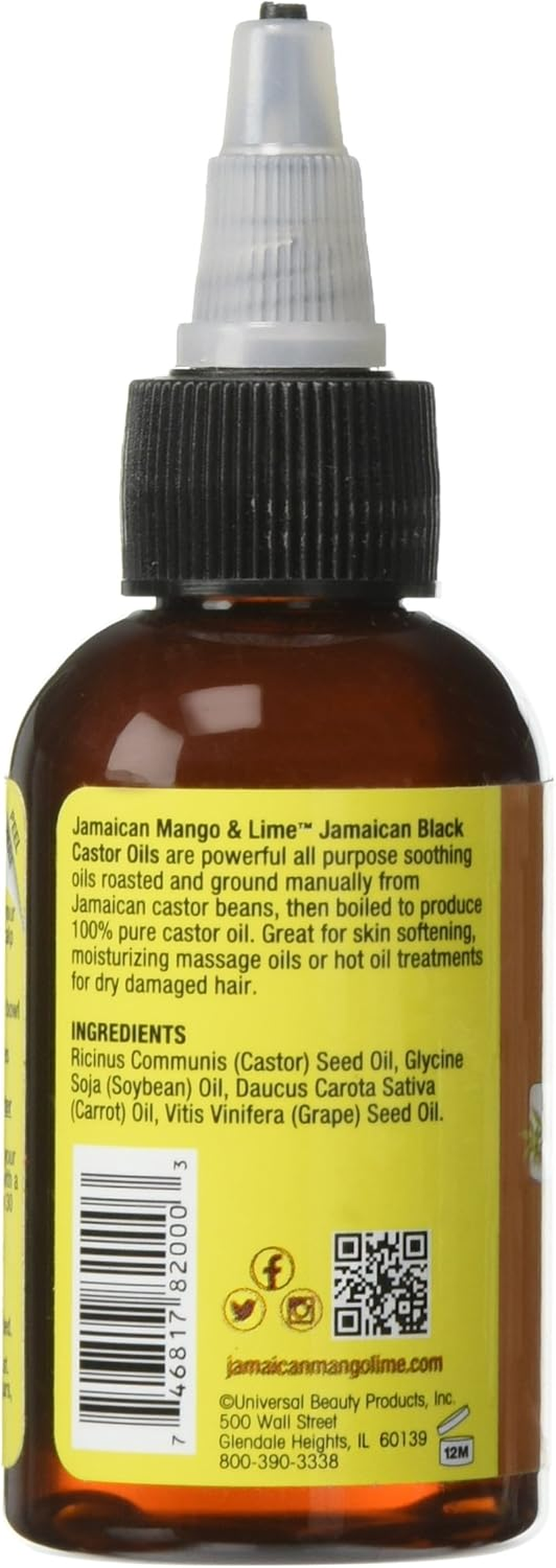 Jamaican Mango and Lime Black Castor Oil, Original, 2 Ounce