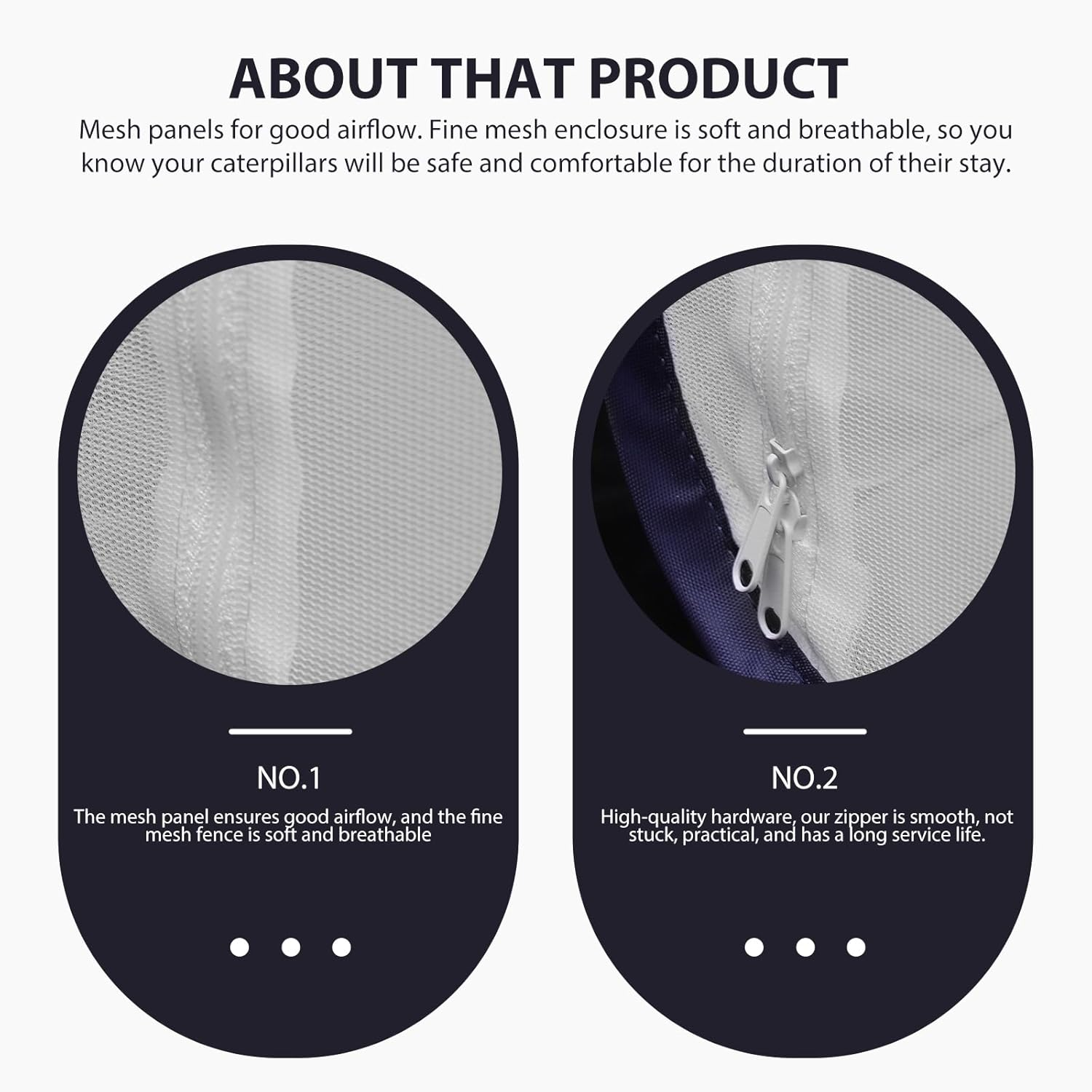 ULTECHNOVO Foldable Insect Mesh Cage 11.81X11.81X11.81In Butterfly Habitat with Breathable Mesh Panels and Side Zipper Door for Easy Feeding and Observation image number 2