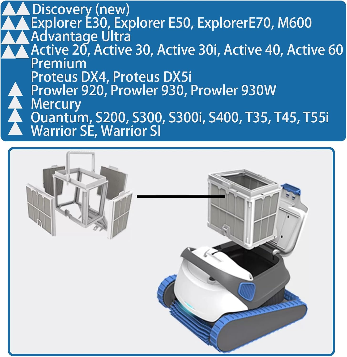 Ultra-Fine Filter Panels Compatible with Dolphin Robotic Pool Cleaners,Replace Part#9991467-R4,Pleated Cartridge Filter Replacement for Dolphin S200,Proteus Dx4,Active 20,Active 30,S300I,M600