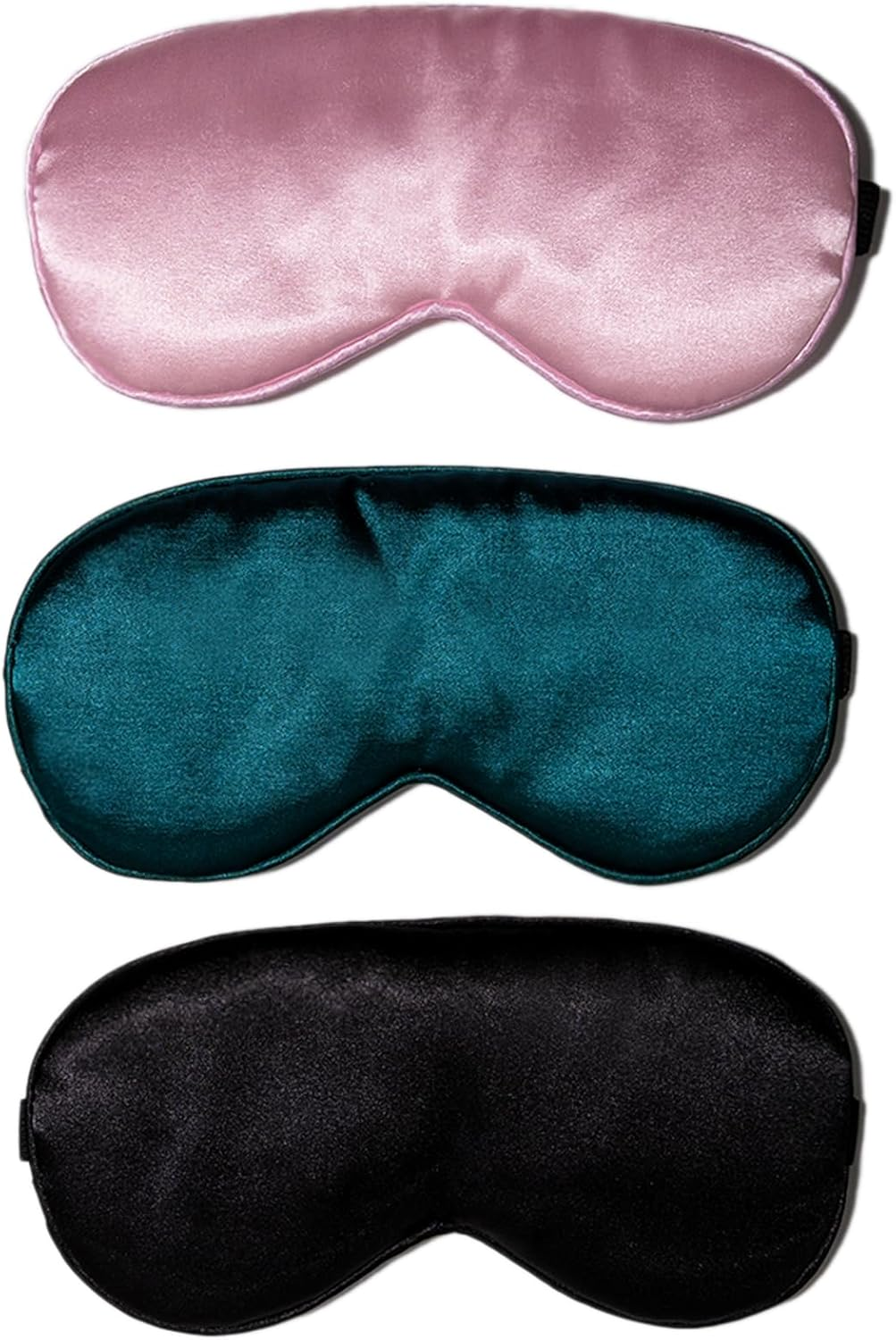 3 Pcs Silk Sleep Mask, Silk Eye Cover with Adjustable Strap Full Blackout Sleeping Mask Ultra Soft Breathable Design, Eye Masks for Travel Plane Nap Meditation Yoga Shift Work Night Rest image number 3
